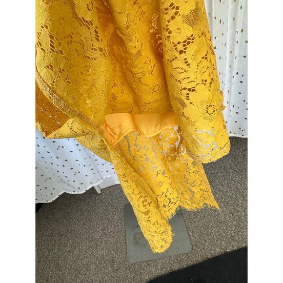 Queen Mulock Asian Inspired Lace Pankou Knots High Neck Side Slits Midi Dress S - Picture 7 of 11